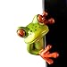 WEALTHCOMING 3D Creative Green Frog Figurines, Funny & Cute Frog Statue Gifts for Friends (Computer Decorations 2pcs)