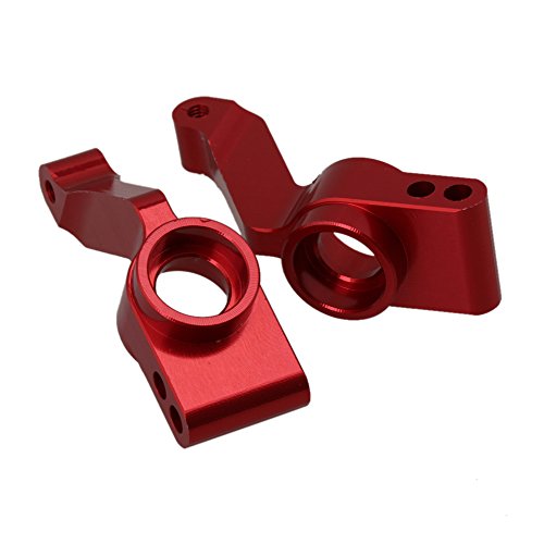 2pcs Rear Hub Carrier(L/R)(Al.) for TRAXXAS Slash 4X4 HQ 727 Short Truck SLA001 Aluminum Alloy (Red)