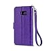 Galaxy S7 Edge Case, IZENGATE [Slim Series] Wallet Case Premium Synthetic Leather Flip Cover Folio with Stand for Samsung Galaxy S7 Edge (Purple)
