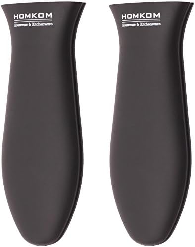 HOMKOM - 2 Pack Silicone Hot Handle Holder for Cast Iron Skillets ( 2-Black )