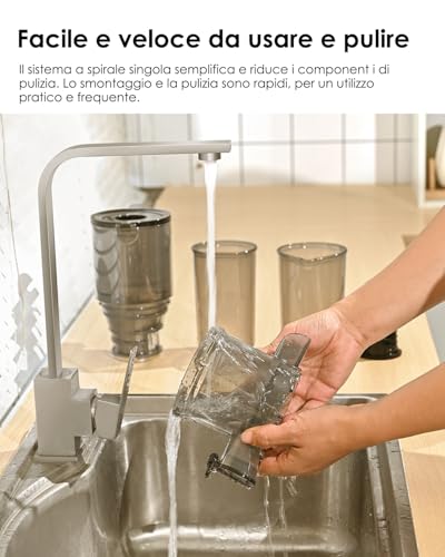 Fretta Fruit and Vegetable Extractor, 108MM Opening and Capacity of 1L Juice Extractor, 200W Slow Center, 99% Preserved Nutrients, BPA Free, Easy to Disassemble and Clean