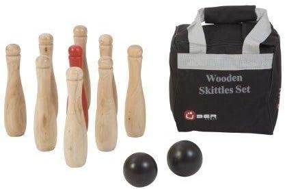 wooden skittles set