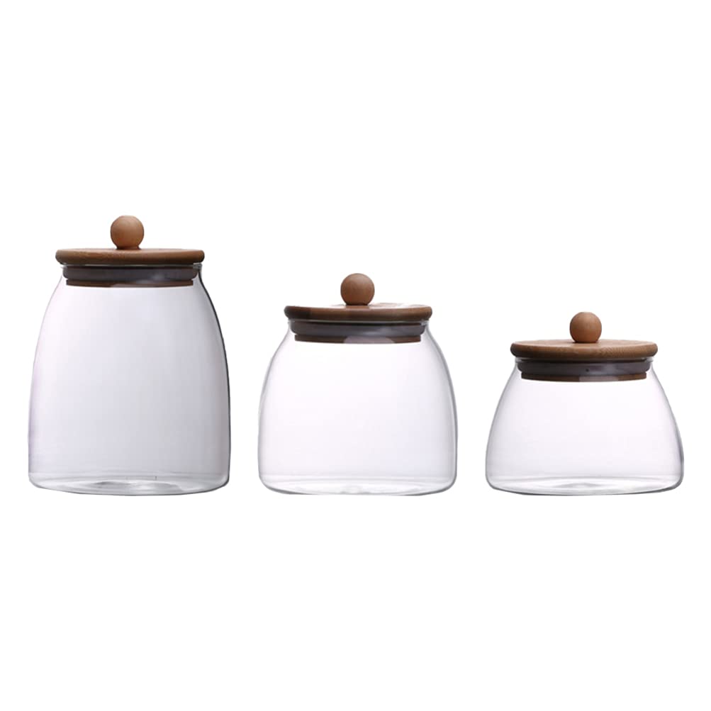 Buy UPKOCH 3pcs Glass Jars with Airtight Lids Airtight Glass Canisters