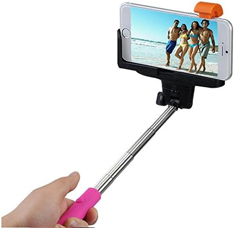 Celfie Bluetooth Wireless Selfie Stick for Apple iPhone 6 6+ Plus 5S 5 5C 4S 4 3GS Samsung Galaxy Note 4 Note 3 Note 2 S5 S4 S3 Google Nexus 5 Nexus 4 HTC One M8 M7 LG G3 G2 - Pink