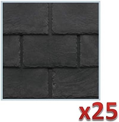 Tapco Plastic Slates / Roof Tiles / Roof Shingles - Stone Black 801 - 25 Tile Pack by Tapco
