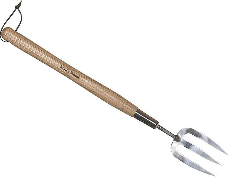 Kent & Stowe Border Hand Fork Stainless Steel FSC Ash Wood Midi Handle