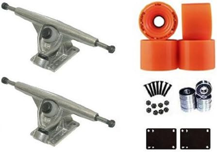 Longboard Randal 180mm 50 Degrees R II Raw Trucks Skateboard Deck Package Orangatang In heat 75mm Slide Wheels, Abec 7 Bearings, Hardware &amp; Risers