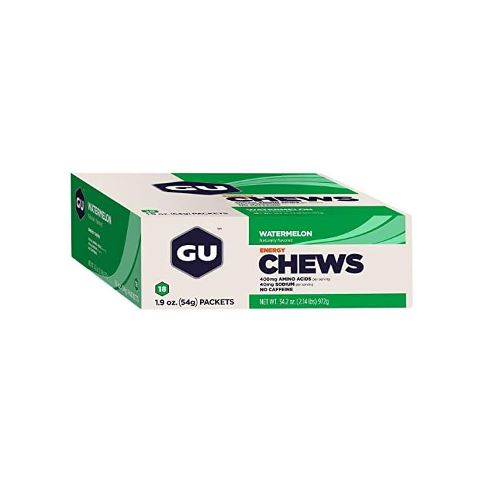 GU Energy Chews Double-Serving Sleeve, 18-Count, Salted Lime