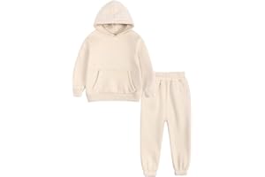 MYGBCPJS Youth 2PCS Jogger Outfits Set Fleece Hooded + Sweatpants Boys Girls Athletic Sweatsuits Pullover Clothes