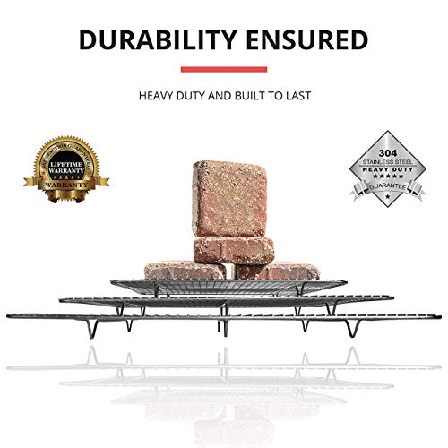 image for KITCHENATICS Commercial Grade Stainless Steel Cooling Rack, Thick-Wire