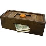 Puzzle Box Enigma Secret Discovery - Money and Gift Card Holder in a Wooden Magic Trick Lock with Hidden Compartment Piggy Bank Brain Teaser Game