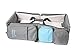 LamarBabyCare - 3 in 1 diaper bag Waterproof diaper Travel Bassinet Baby Bag Multifunction, Crib Foldable, Changing station, spacious pockets (Grey)