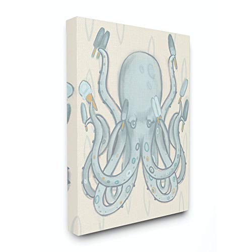 The Kids Room by Stupell Popsicle Octopus Ocean Sea Animal Blue Kids Drawing Ca…