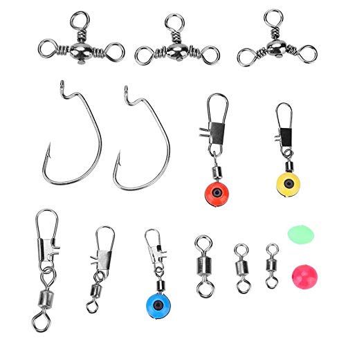 160 STÜCKE Angelzubehör Kit Mit Tragbaren Aufbewahrungsbox Angelgerät Set Mit Jig Hooks Roll Swivel Weight Bead… – Bild 4