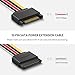 UGREEN SATA Power Extension Cable 3 Pack 15 Pin SATA Male to Female Extender Cable Cord Adapter for Hard Drive Disk, HDD, SSD, PCIE, 8 inches