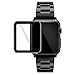 Simpeak Glass Screen Protector for Apple Watch 38mm, HD Clear 3D Curved Full Coverage Tempered Glass Anti-Scratch Anti-Bubble for 38mm Apple Watch Series 3/2/1 - Black