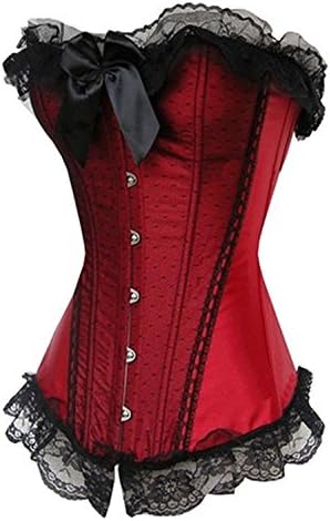 Renee Ander Sexy Lace Corset Women's Body Shaper Strapless Palace Princess Style Corset-Red (S) Hot