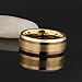 iTungsten 6mm 8mm Gold Tungsten Rings for Men Women Wedding Bands Beveled Edges Comfort Fit