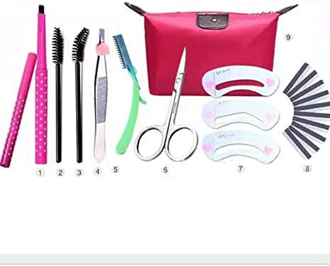 Utility Tools eyebrow shaping kit,Stainless Steel eyebrow tweezers and scissors,eyebrow shaping kit for DIY Grooming with Makeup Bag (20 pcs)