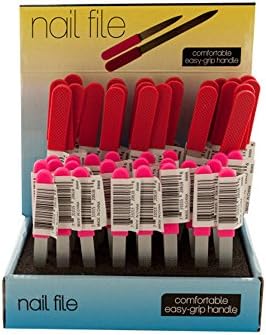 JT Cosmetics Nail Files with Easy-Grip Handles Counter Top Display - Case of 48