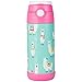 Snug Kids Water Bottle - insulated stainless steel thermos with straw (Girls/Boys) - Llamas, 12oz