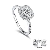 Winter.Z Womens Jewelry Circular Bead Square Ring Diamond Platinum Ring Wedding Size 6