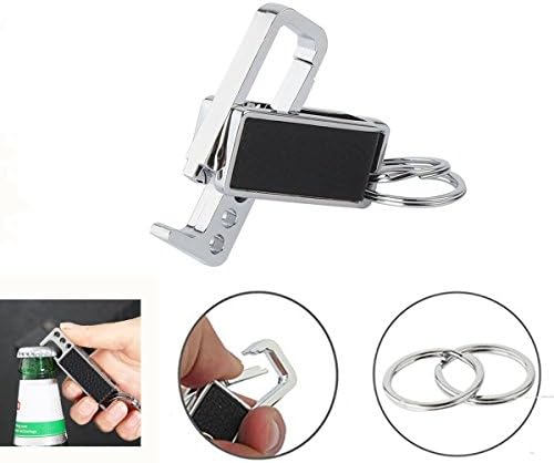 Smart Keychain, Stainless Steel Heavy Duty Bottle Opener Car Key Holder with 2 Rings Classic Detachable Key Ring for Home Office Use