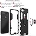 BestAlice for Xiaomi Mi 8 Youth/Xiaomi Mi 8 Lite Case, Hybrid Heavy Duty Protection Shockproof Defender Kickstand Armor Case Cover Tempered Glass Screen Protector，Black