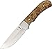 Elk Ridge - Outdoors Fixed Blade Hunting Knife - 8 in Overall - Mirror Polished Blade with Burl Wood Handle, Nylon Sheath - Full Tang Bowie Knife - ER-107