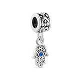 Lucky Charm Heart Love Dangle Hamsa Hand Blue Evil Eye Spacer Charms Sale Cheap Jewelry Beads Fit Pandora Bracelets