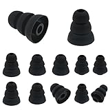 ALXCD Triple Flange Ear Tip, 6 Pairs S/M/L Size Triple Three Flange Noise Isolate Silicone Cushion Ear Bud Tips with 4mm Connector Hole, Fit for Most in Ear Earphone (Black)[S/M/L]
