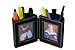 Pensali Pen and Pencil Holder with Picture Frame Space Saver Desk Organizer for Office Supplies - Made of Premium Suede Base Faux Leather Strong Magnetic Clasp Attractive Design - Black