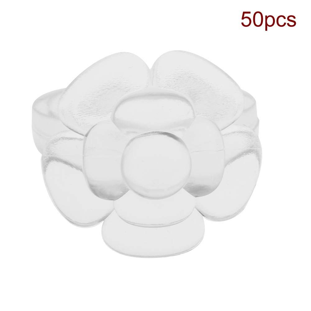 Nail Art Display 50pcs Nail Ring Color Chart Butterfly-shaped Rosette Bottle Ring Ideal tool for manicure and pedicure(03#Flower + Clear)