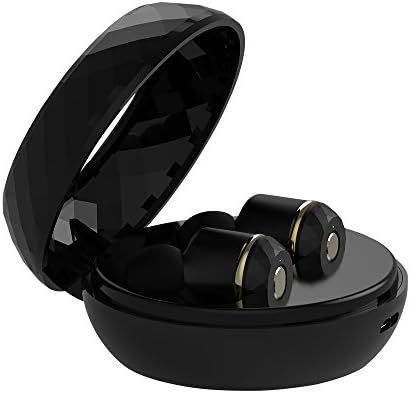 Wireless Earbuds, ALWUP True Wireless Stereo Bluetooth 4.1 Headphones In-Ear, IPX4 Sweatproof Wireless Sports Earphones, Dual Mini Secure Fit Earbuds with Mic and Portable Charging Case (Black)