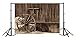 Retro Western Style Backdrops - Yeele 9x6ft Wooden Barn Door Farmhouse Wheels Haystack Hay Bales Wagon Wheel Photography Background Cowboy Boy Children Portrait Shooting Studio Props