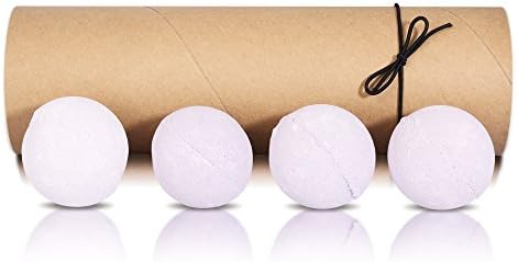 Bath Bomb Set - for Stress, Kids and Ladies - Natural Sleep Aid – with Shea Butter, Coconut Carrier and Lavender Essential Oil – Handmade in USA – 4 Pack