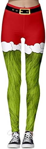 JMNyxgs Women's Santa Christmas Leggings Xmas Ugly Tights Christmas Fancy Dress Ladies Casual Yoga Pants