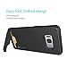 Samsung Galaxy S8+ Case, Ubittek Hybrid Phone Case with Kickstand and Card Slot Holder finished in Faux Brushed Metal (Black)