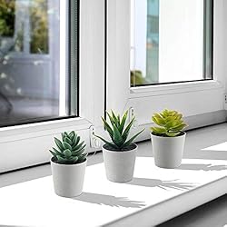 Artificial Succulents Set of 3 Mini Realistic Fake