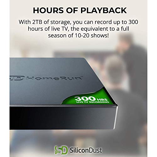 SiliconDust HD Homerun SERVIO DVR Tuner with 2TB of Storage (HHDD-2TB) and Monoprice Indoor Flat 4K HDTV Multi-Directional Antenna Bundle