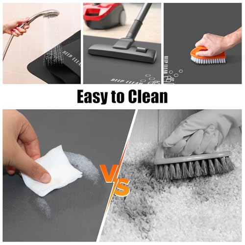 Siliget Bath Mat 60 * 40cm Quick Dry Non Slip Floor Mat Absorbent Magic Mat Kitchen Washable Carpet Toilet Anti Mould (Grey, 60 * 40)