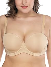 Sujetador sin tirantes con aros para dama, cobertura completa, sujetador multidirección, talla grande, alfombra roja