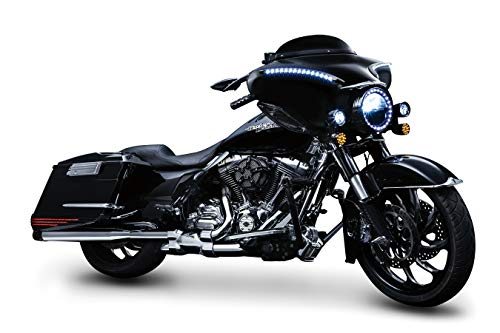 Kuryakyn 7209 Motorcycle Accent Accessory: Lower Fork Leg Deflector Shields with Fender Boss Covers for 2000-13 Harley-Davidson Motorcycles, Gloss Black, 1 Pair