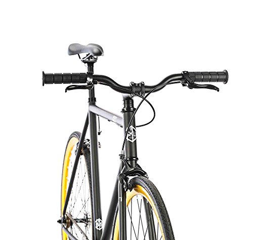 6KU Nebula 2 Fixed Gear Bicycle, Matte Black/Gold, 58cm - Thumbnail 2