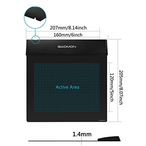 GAOMON S56K Flexible Pen Tablet 6x5 Inches Ultrathin Graphic Tablet for