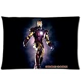 Vintage Retro Iron Man Custom Zippered Pillowcase Pillow Cases Cover 20x30 (Twin sides) Standard Size HD Pic Picture Popular Movie Film Fog