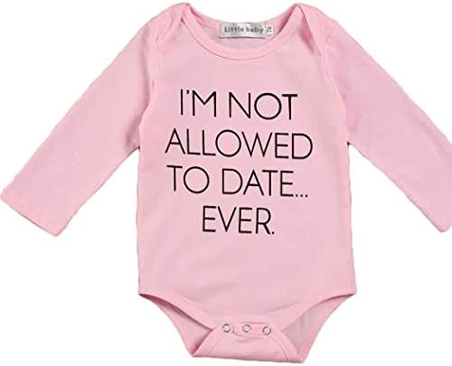 Vicity Baby Rompers Newborn Infant Long Sleeve Bodysuits Jumpsuits Baby Girls Funny Onesies (0-6 Months, Cute Pink)