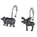 DS BATH Woodland Black Bear Shower Curtain Hooks,Lodge Bathroom Curtain Hooks,Decorative Animal Hooks for Shower Curtains,Set of 12