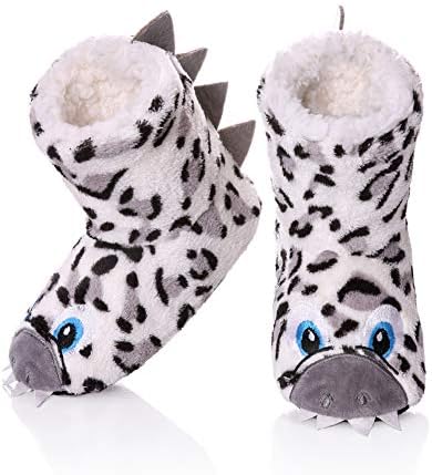 Kids Girls Boys Slipper Socks Cute Animal Soft Warm Plush Lining Non-Slip Winter House Boot Socks