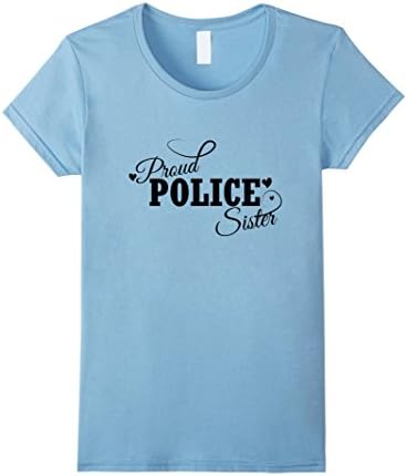 Womens Police Sister Shirt - Police Officer Sister Shirt Large Baby Blue